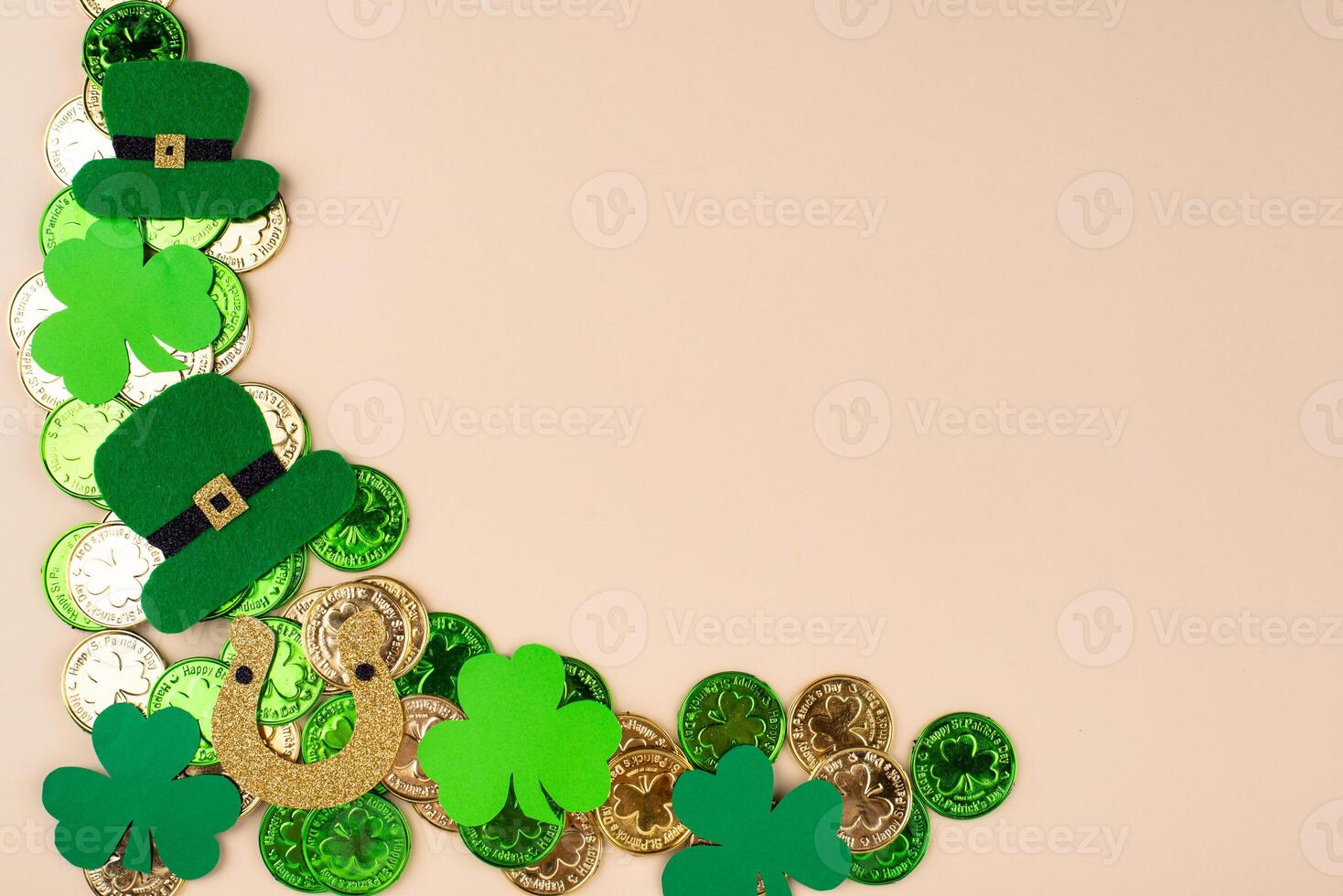 St. Patricks Day background with shamrock photo