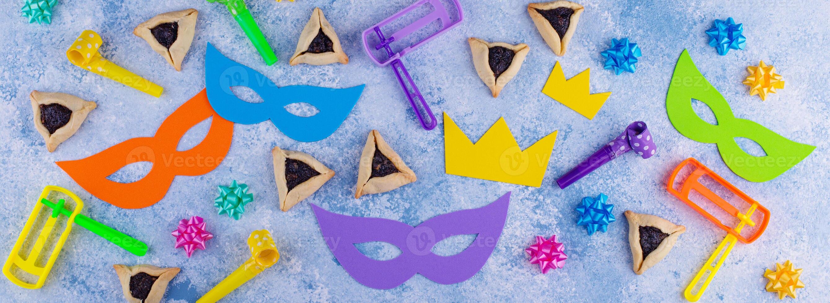 Jewish holiday Purim celebration concept photo