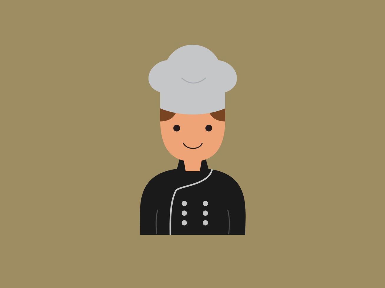 flat illustration of a chef mascot vector
