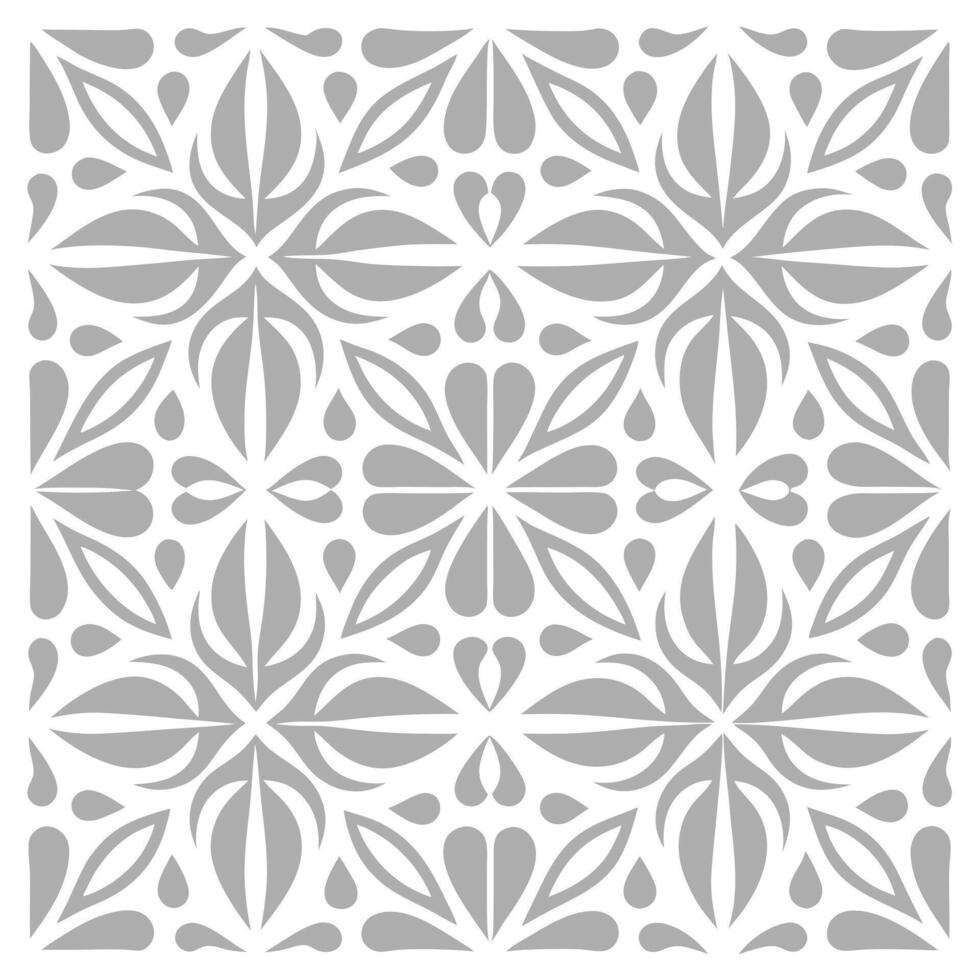 Elegant Geometric Pattern Repeating Floral Motif Design. vector