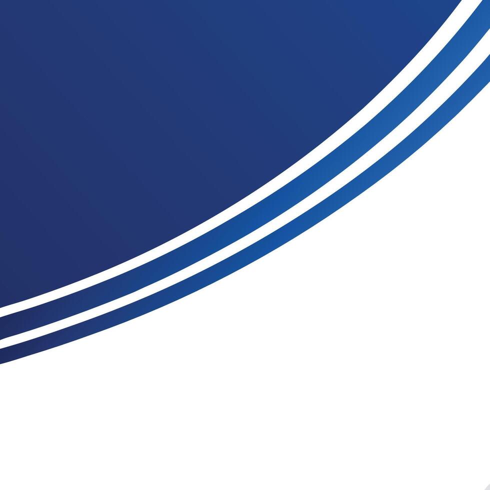 Smooth curves and abstract blue gradient A minimalist design style. vector