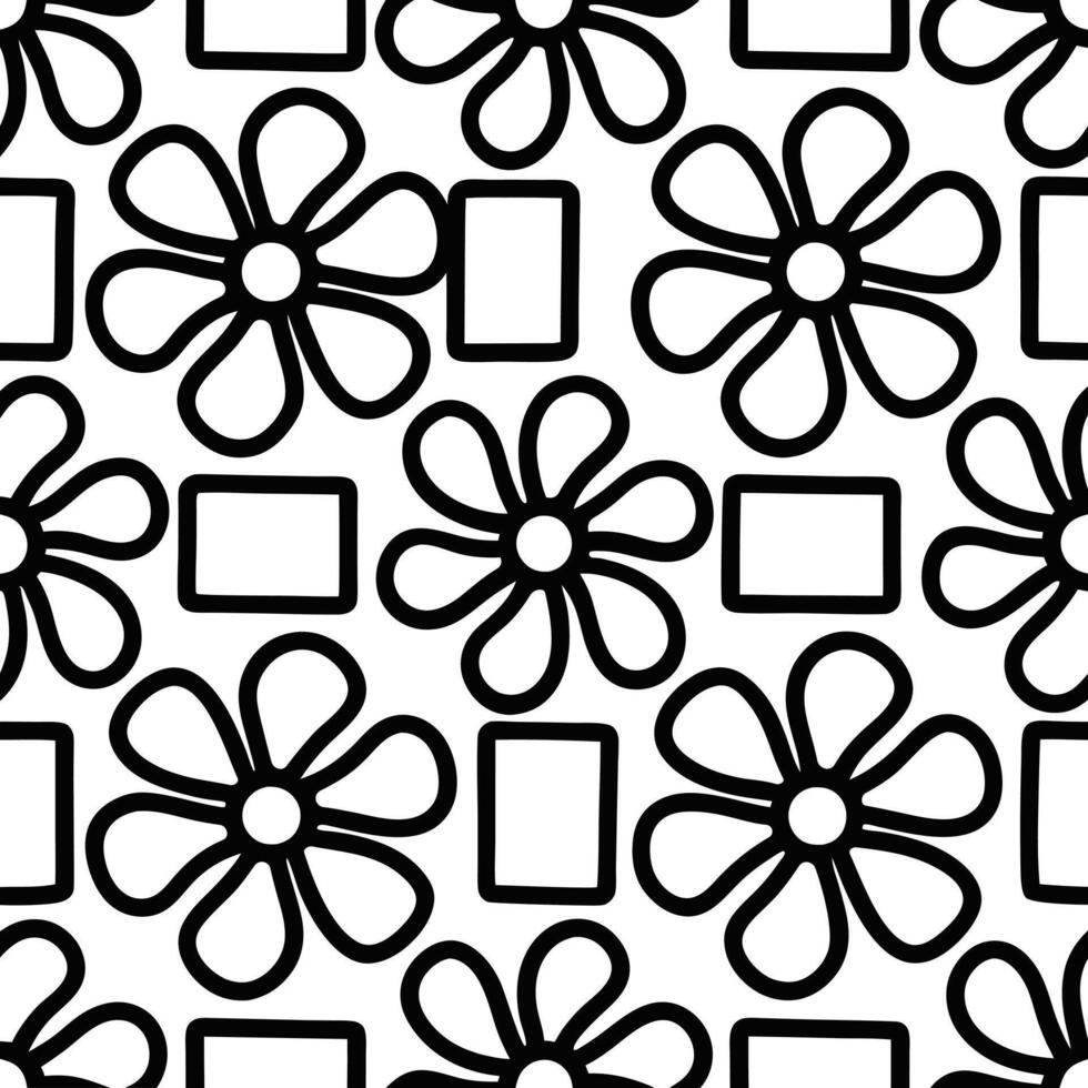 Elegant Black And White Floral Pattern Perfect For Any Space. vector