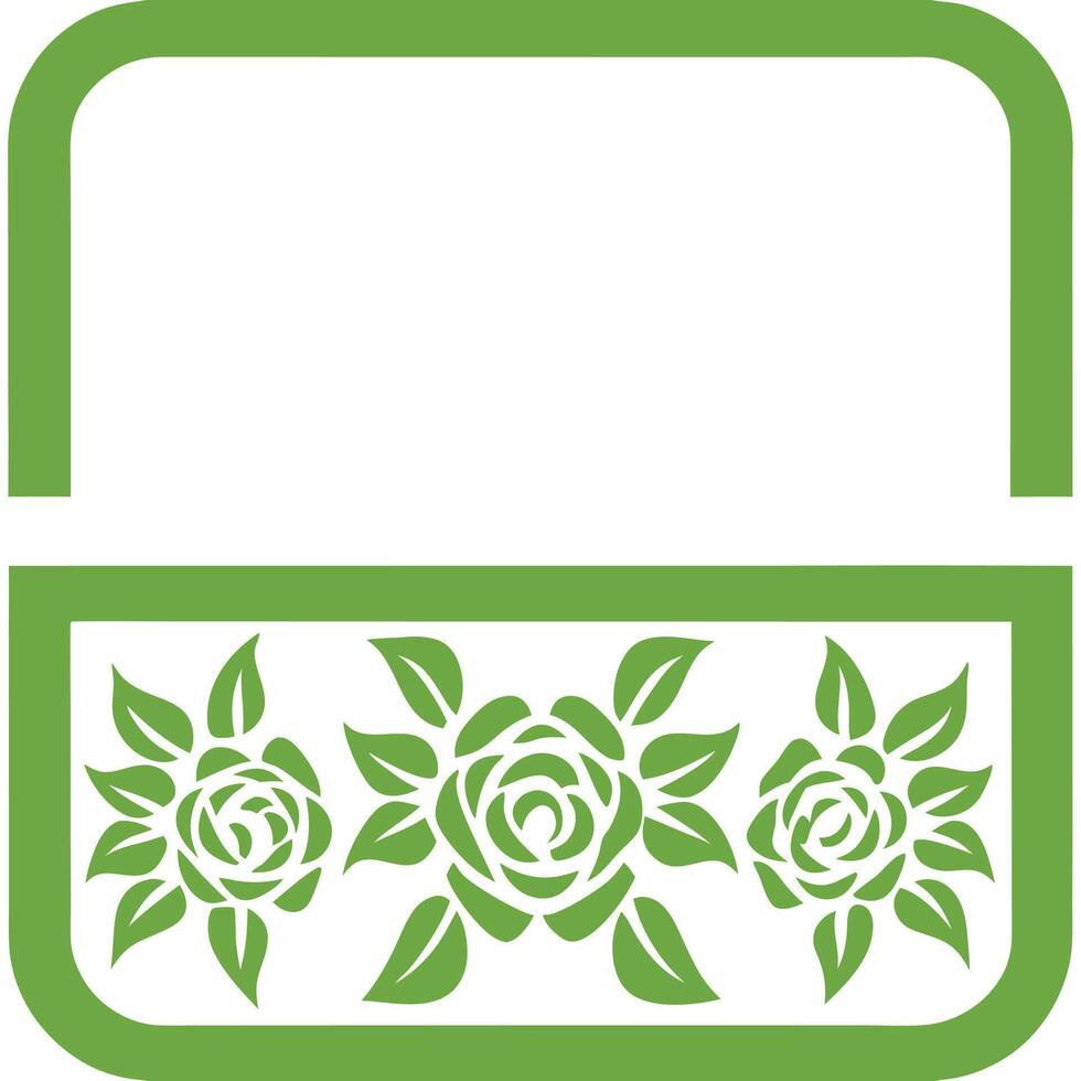 Elegant Rose Silhouettes in Green and White. vector