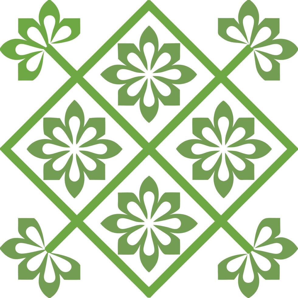 Geometric Pattern with Floral Motif Repeating Shapes for Elegant Design. vector