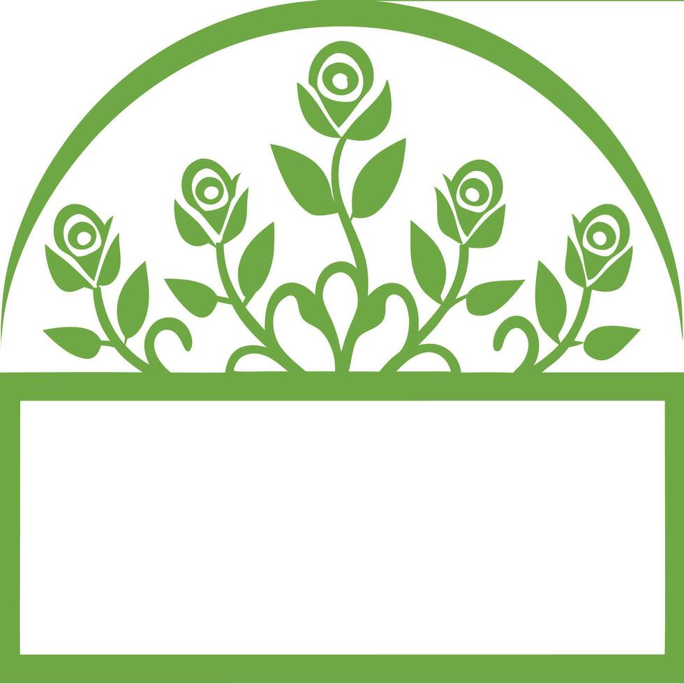 Beautiful Rose Flowers In Green And White. vector
