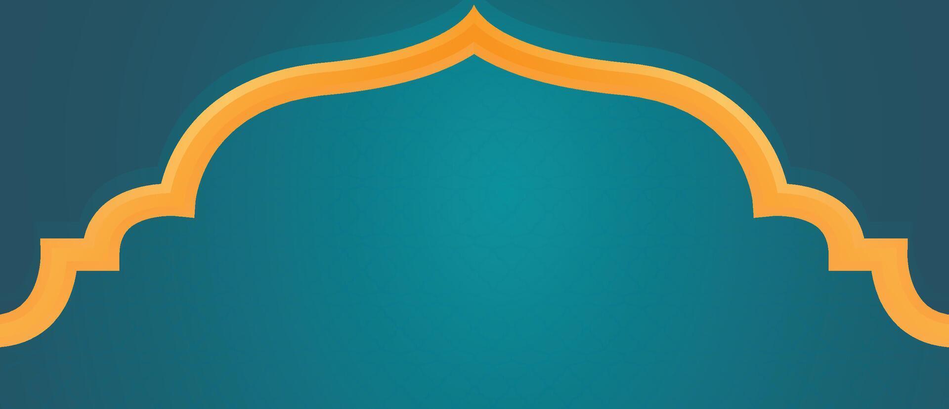 An islamic arch with a blue background vector