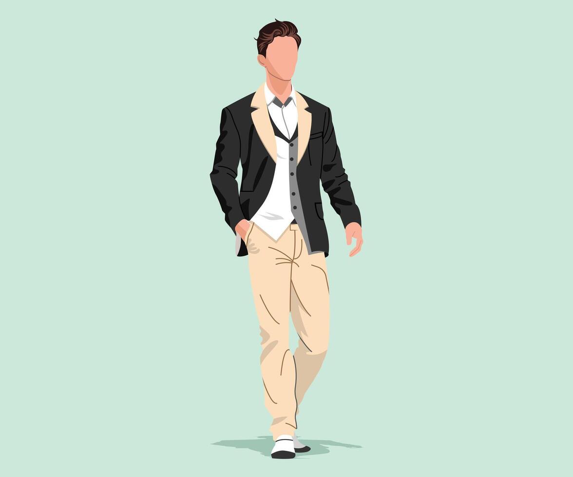 Stylish Man in Suit vector