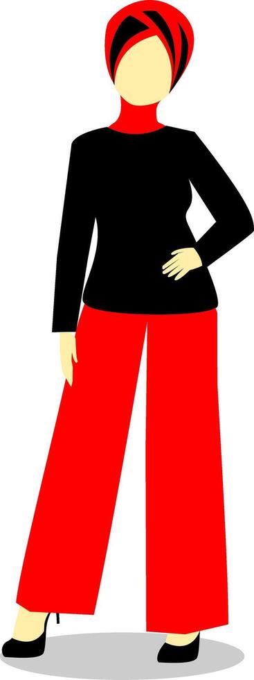 Stylish Woman wtih Black Sweater and Head Scarf vector