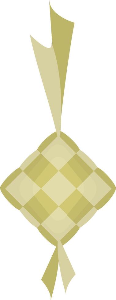 Illustration of Ketupa, an Indonesian Traditional Food, made from rice wrapped in coconut leaves vector