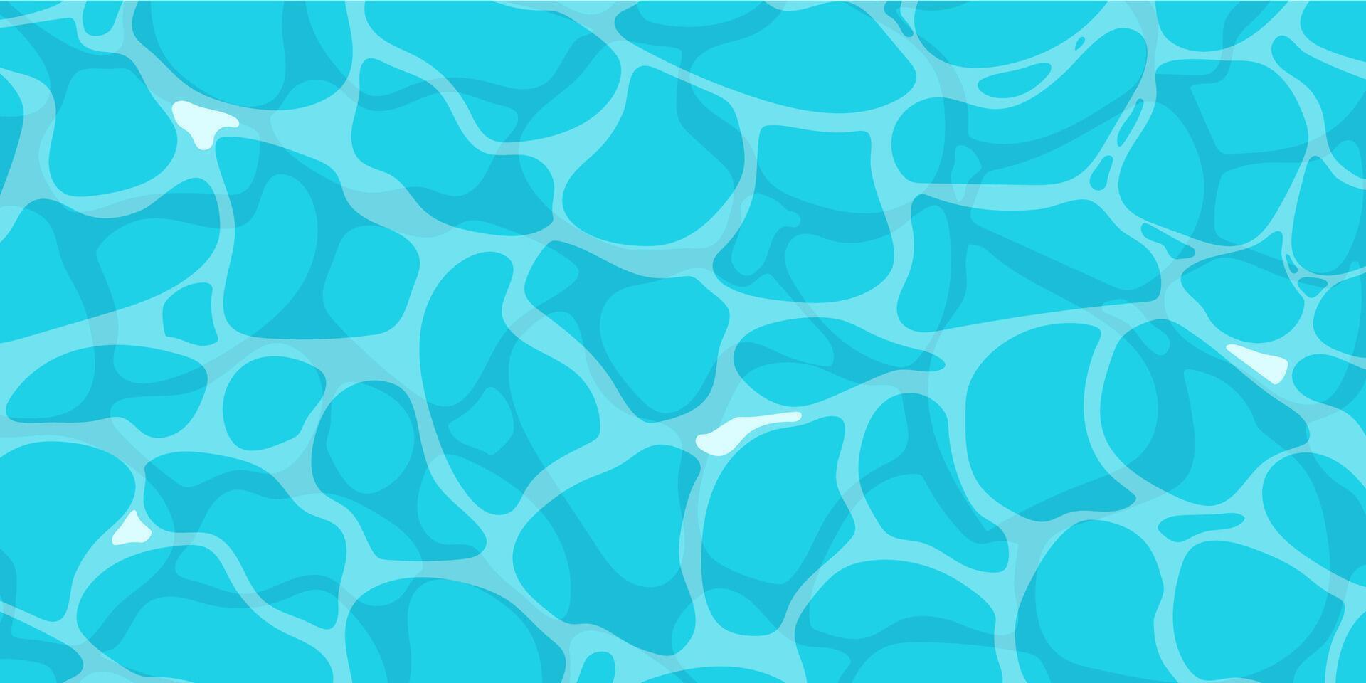 Sunlit ocean water ripple surface with clean and deep waves in cartoon style game texture top view vector