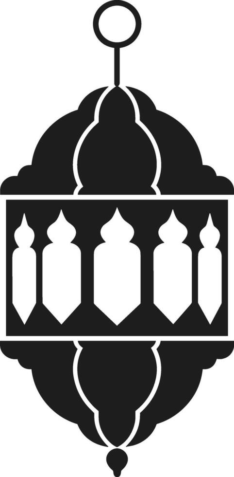 A Traditional Islamic Lantern Silhouette for Festive Designs vector