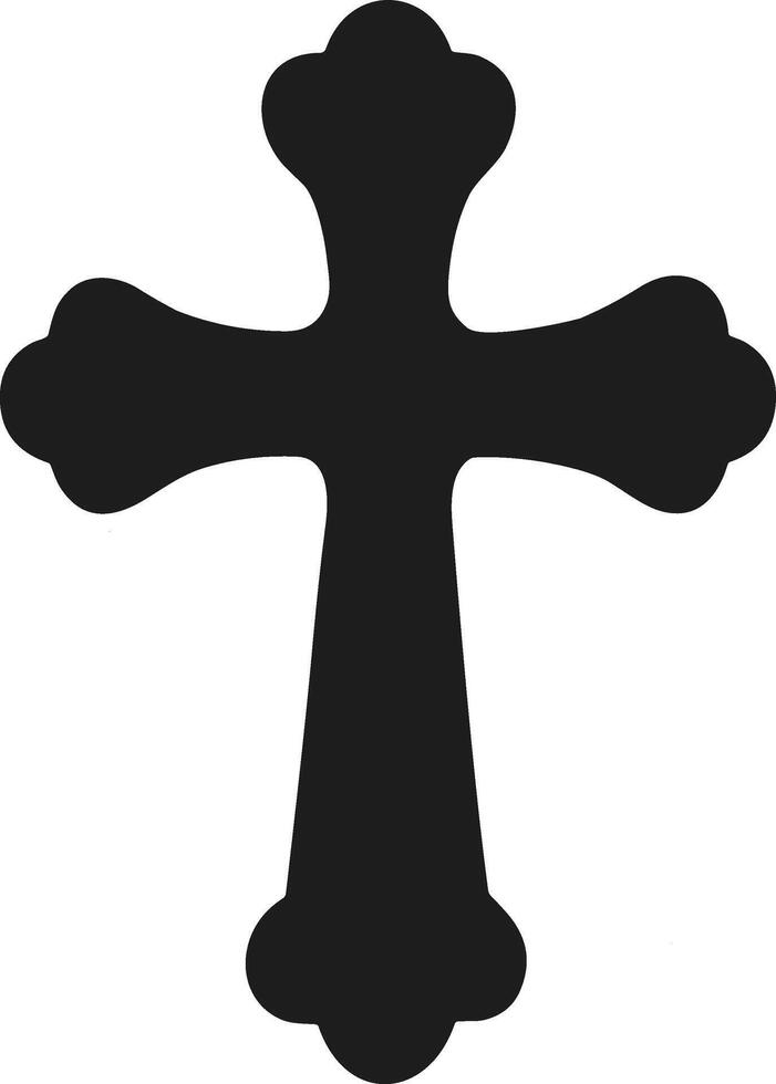 Ornate Cross Silhouette - Black Illustration vector