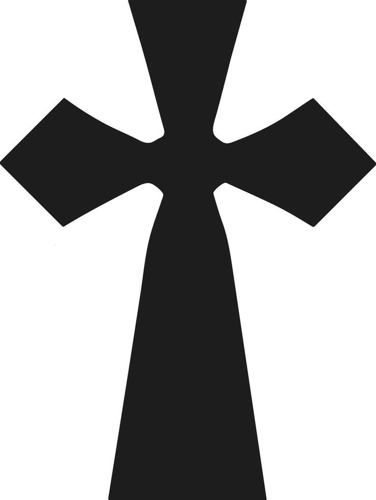 Decorative Christian Cross Silhouette - Religious Symbol Illustration vector