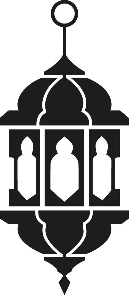 Elegant Islamic Lantern Silhouette for Ramadan and Cultural Designs vector