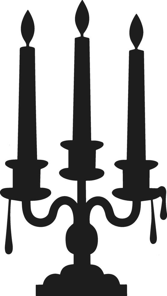 Gothic Candelabra with Dripping Wax - Vintage Silhouette vector