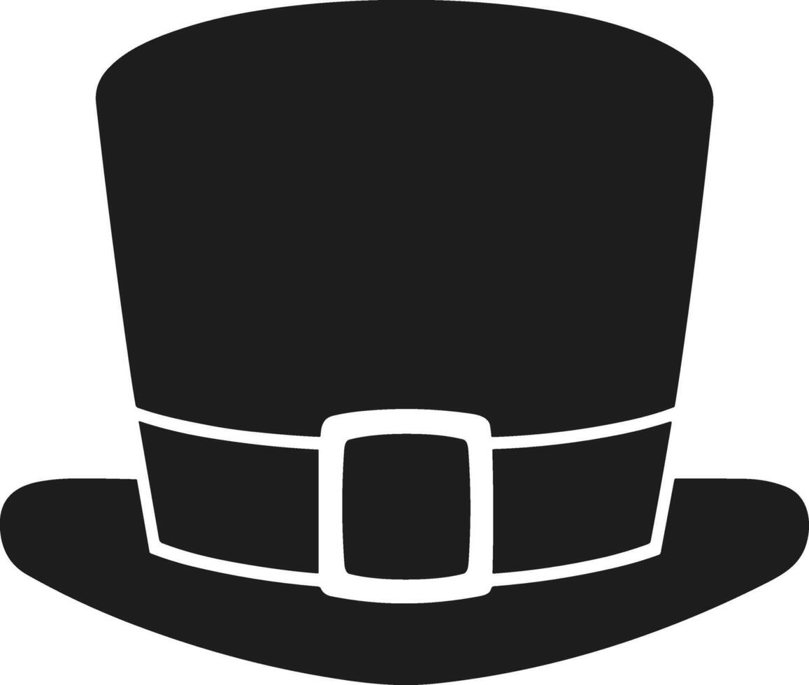 Classic Leprechaun Hat Silhouette with Buckle Illustration vector