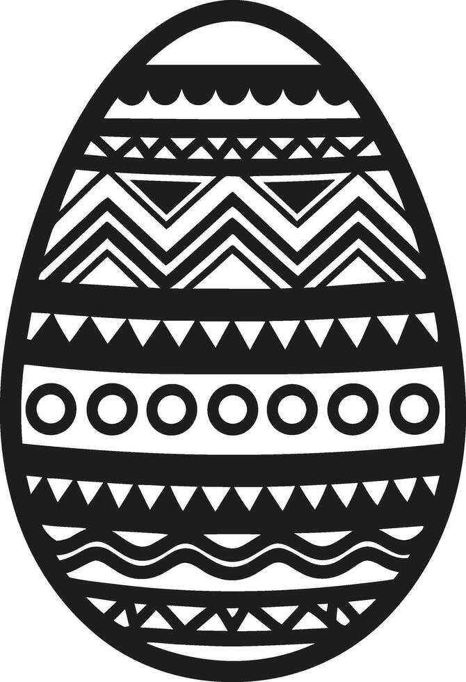 Intricate Easter Egg Silhouette - Decorative Patterned Egg Illustration vector