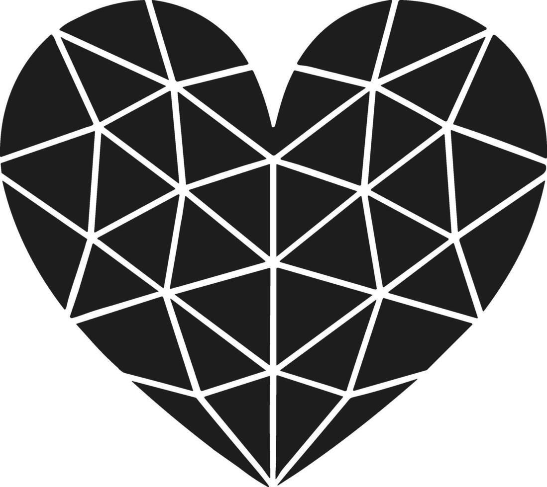 Geometric Heart Silhouette - Modern Abstract Illustration vector