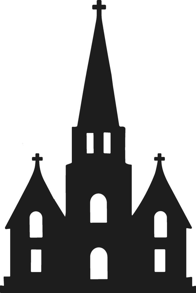 Gothic Church Silhouette - Elegant Religious Architecture Illustration vector