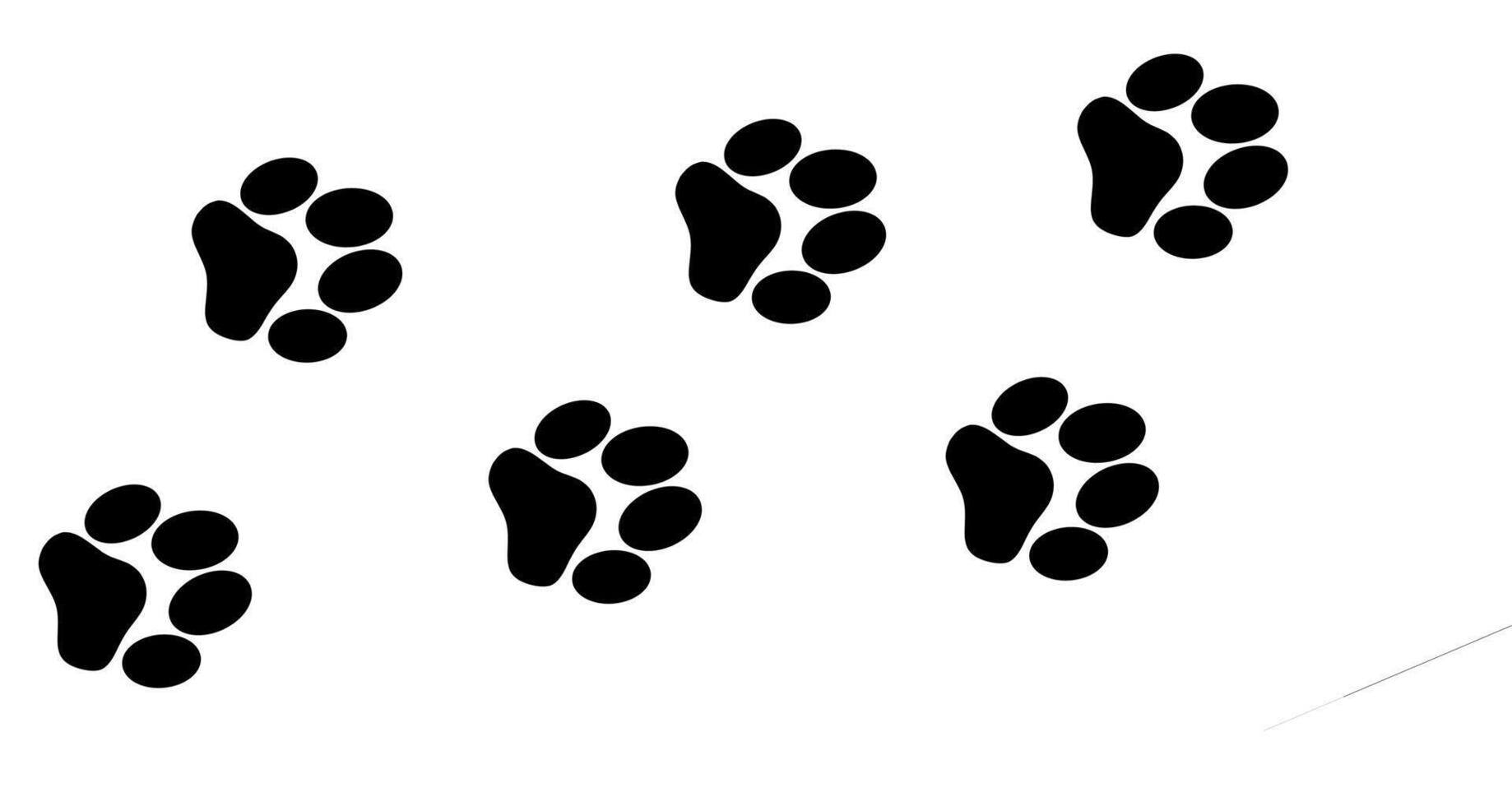 a black and white image of four paw prints vector