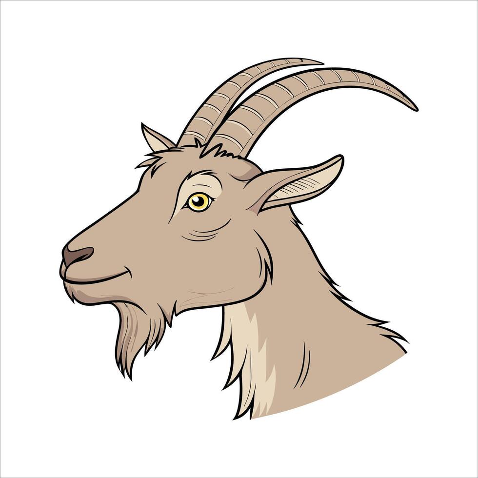 Goat head illustration art vector