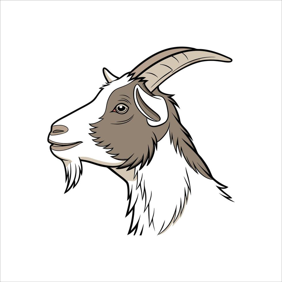 Goat head illustration design art vector