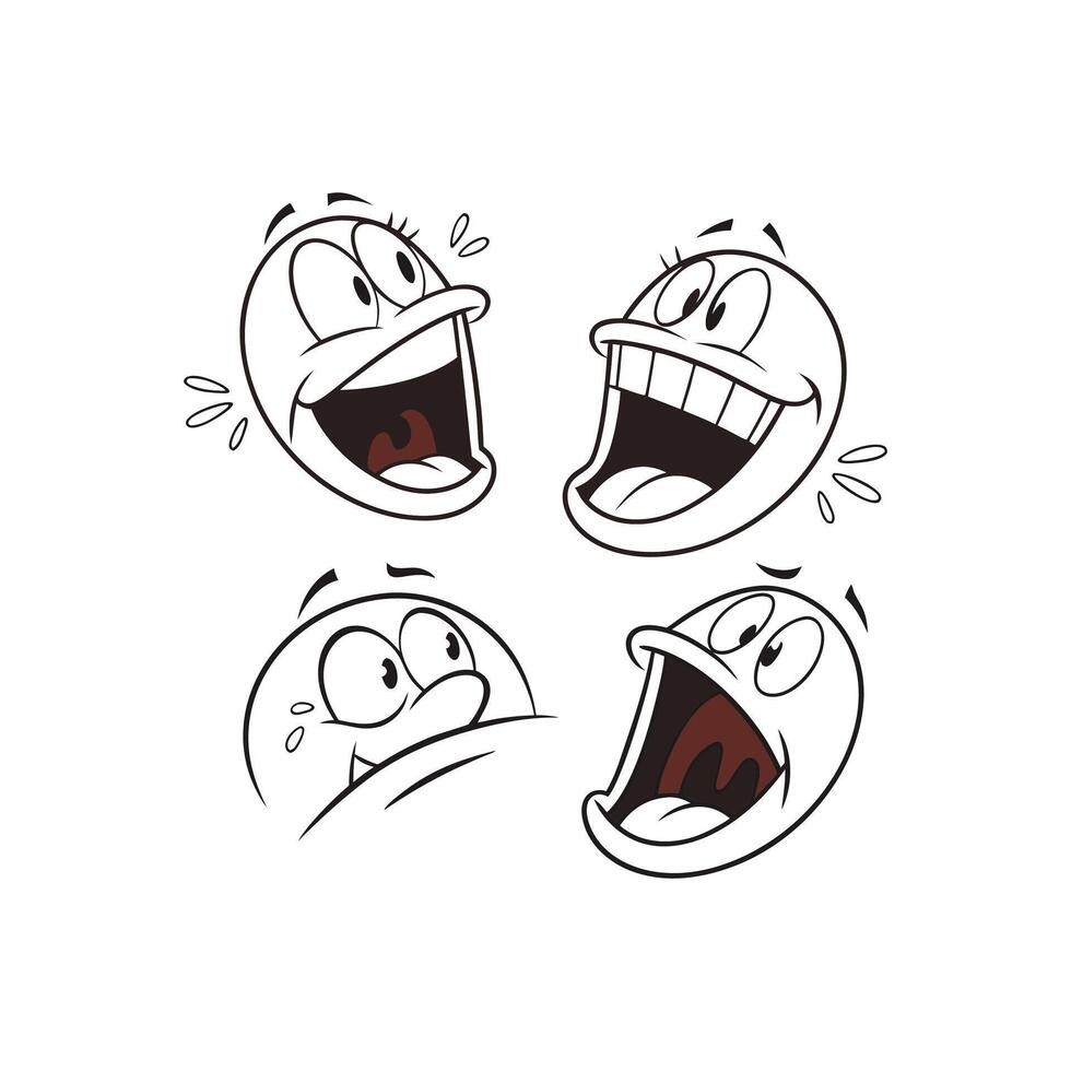Cartoon characters with different expressions vector