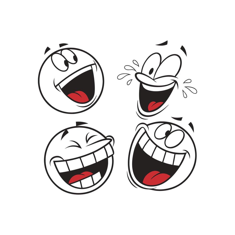Cartoon emoticions of different emotions vector