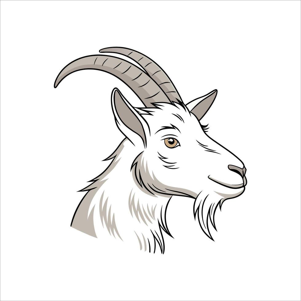 Goat head illustration icon vector