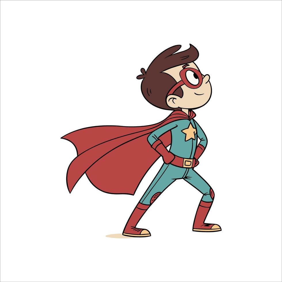 Superhero boy illustration vector