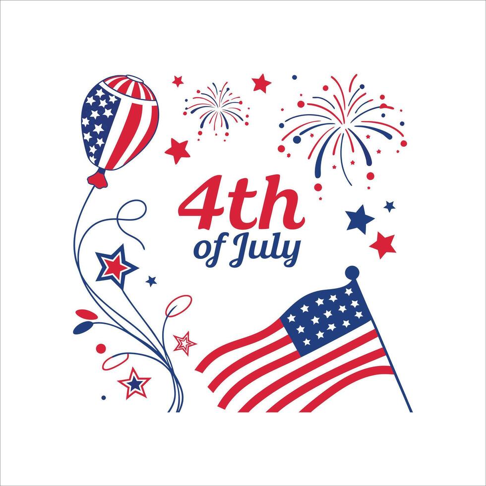 4th of july illustration vector