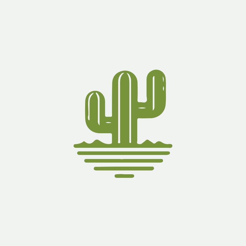 Cactus And Sun Logo Design vector