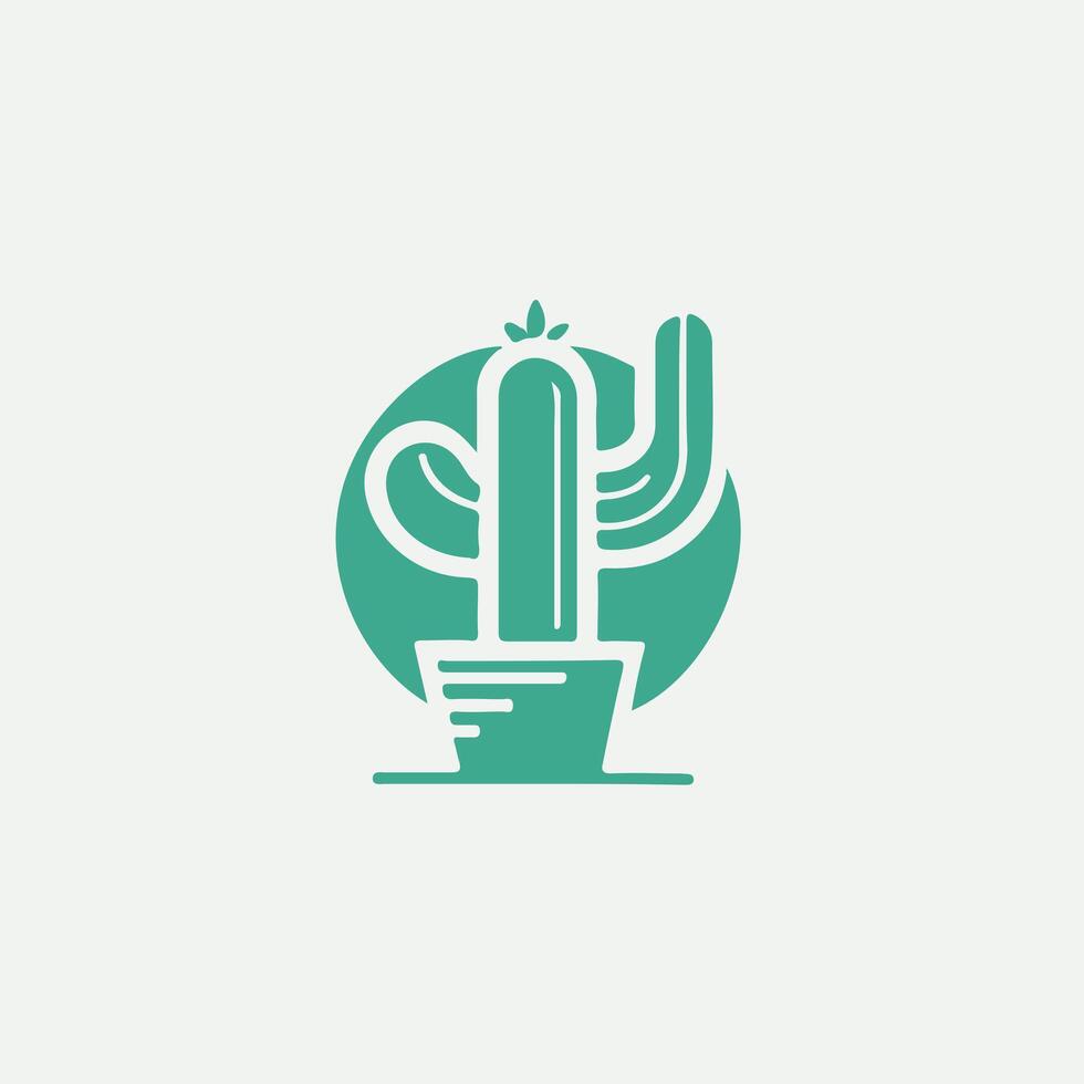 The Prickled Path Cactus Logo Design vector