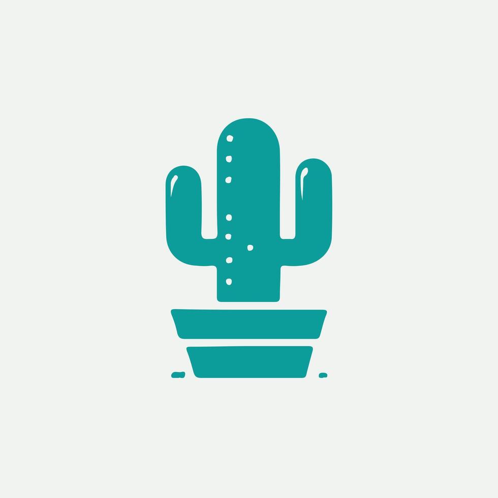Spiked Sunset Cactus Logo Design vector