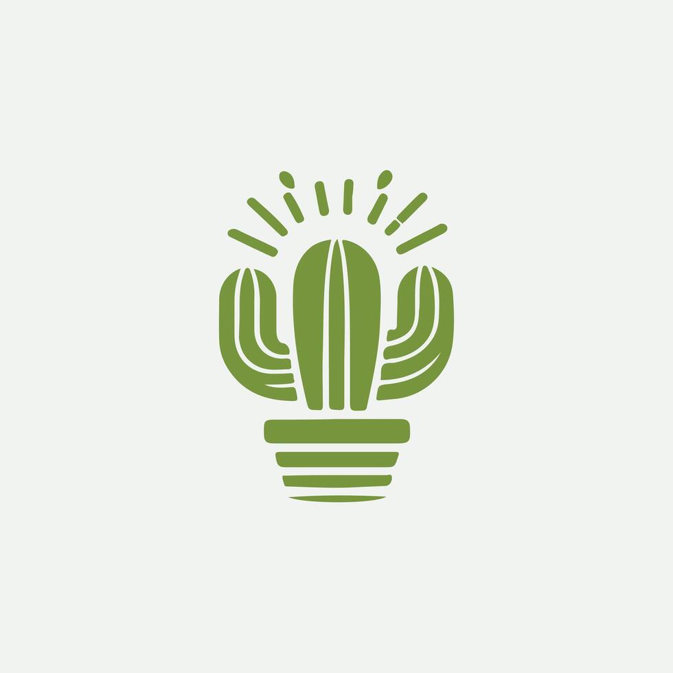 Desert Oasis Cactus Logo vector