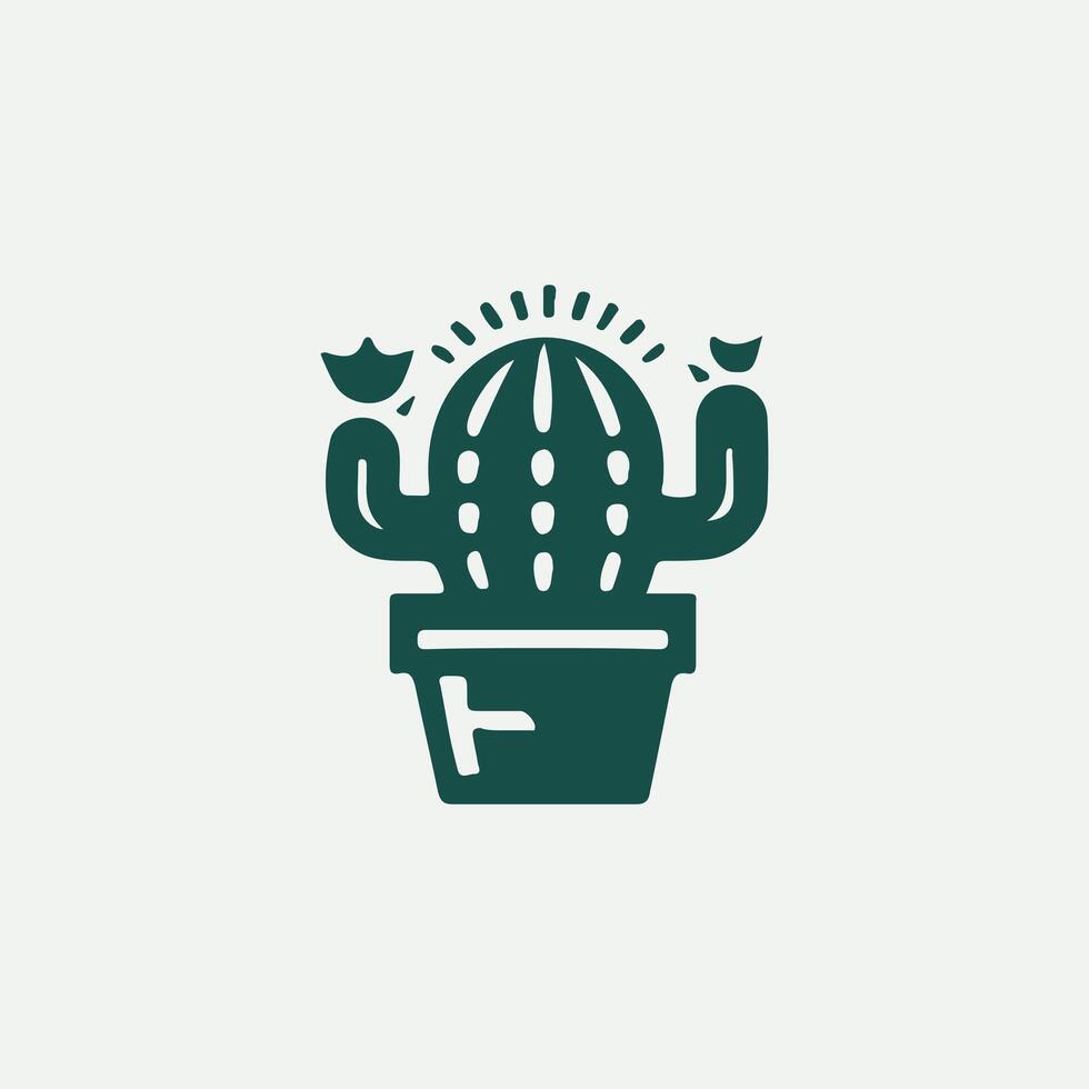 Cactus Blossom Logo Design vector