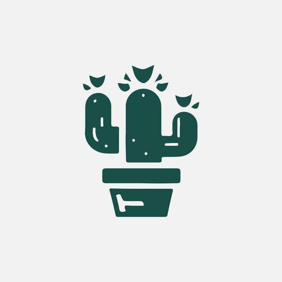 Spire And Thorn Cactus Logo Design vector