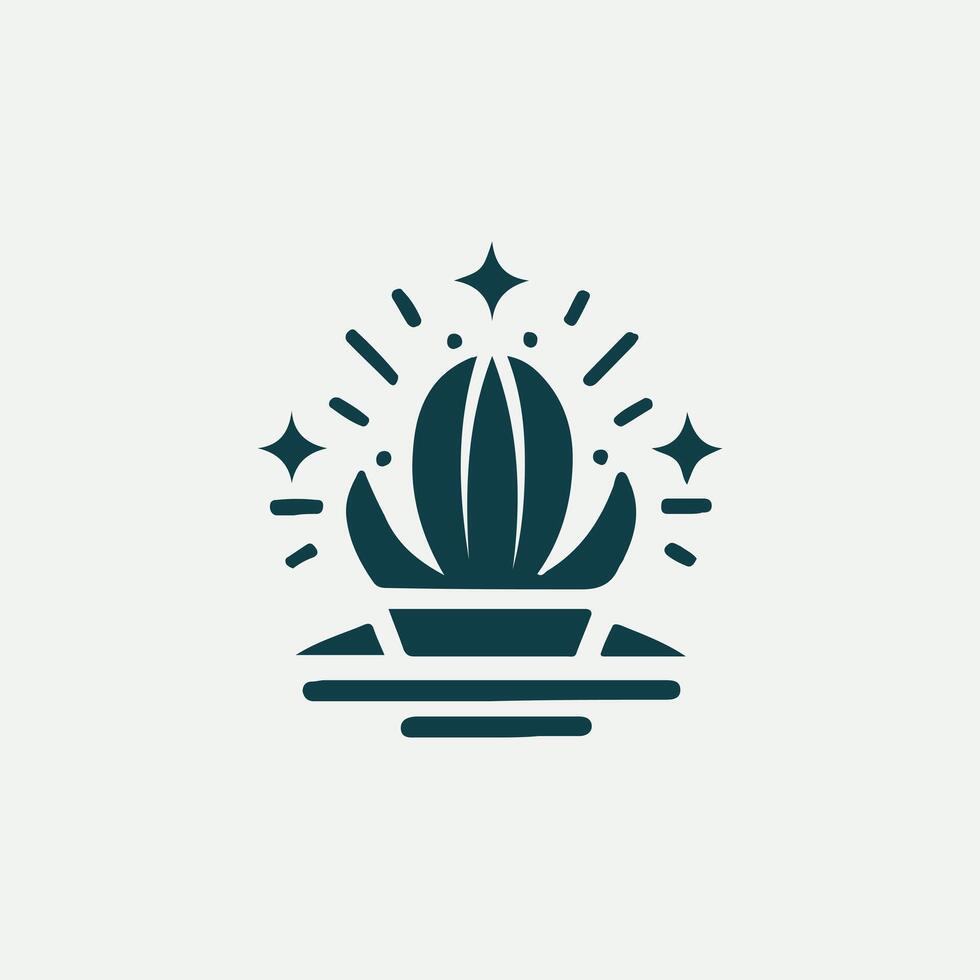The Green Spine Cactus Logo Design vector
