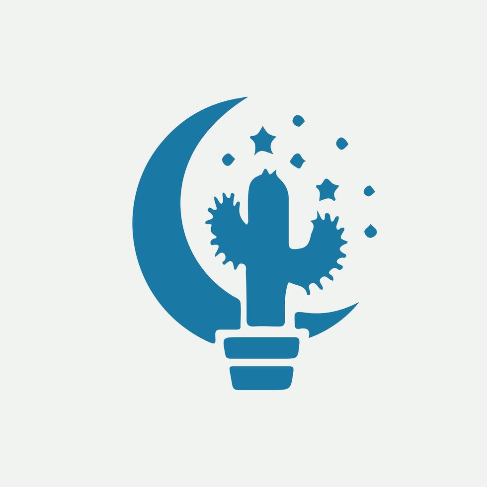 Bloom Cactus Logo Design vector