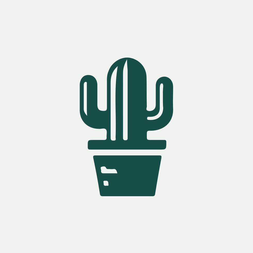 Prickly Path Cactus Logo Design vector