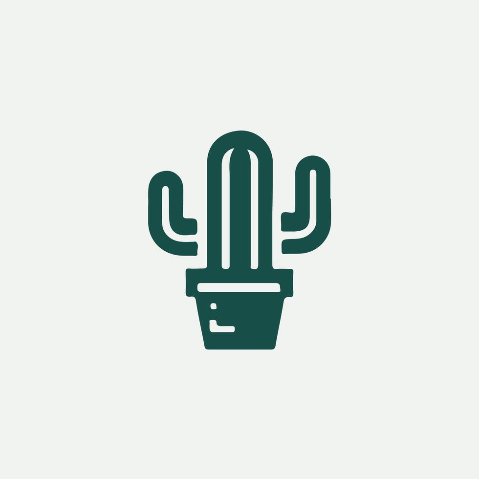 Desert Mirage Cactus Logo Design vector