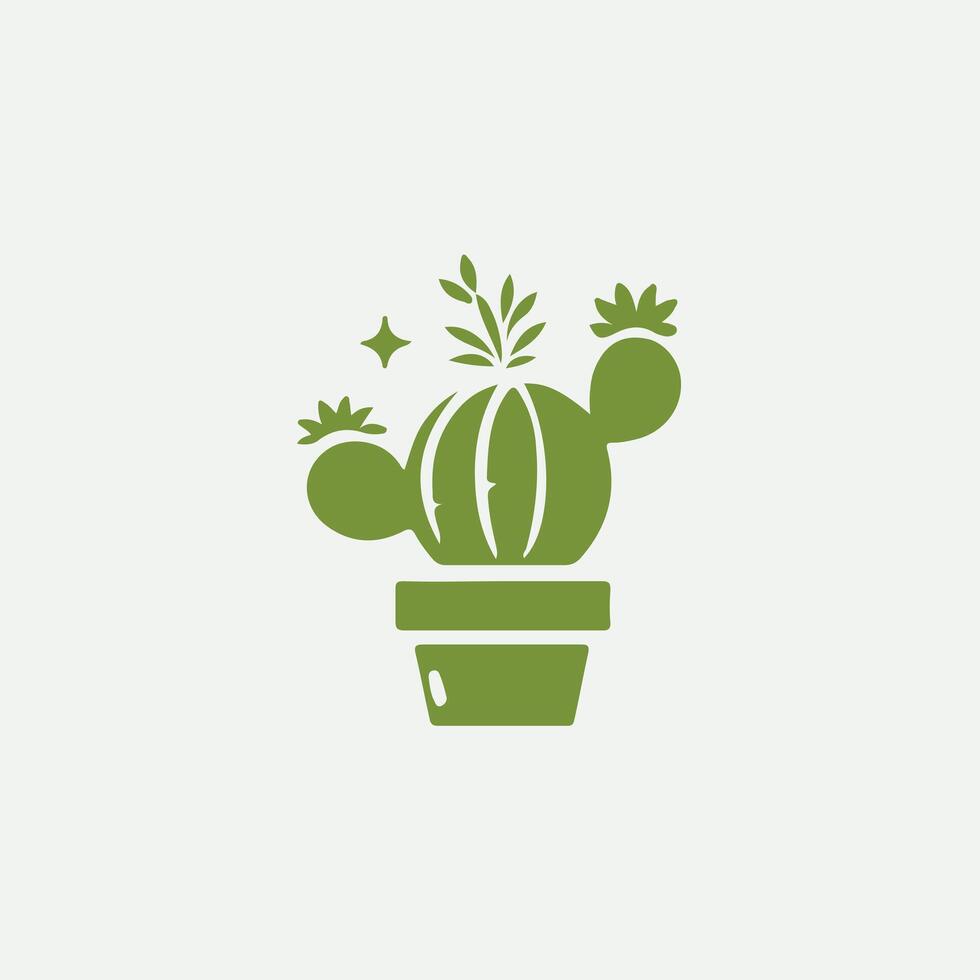 Cactus Bloom Logo Design vector