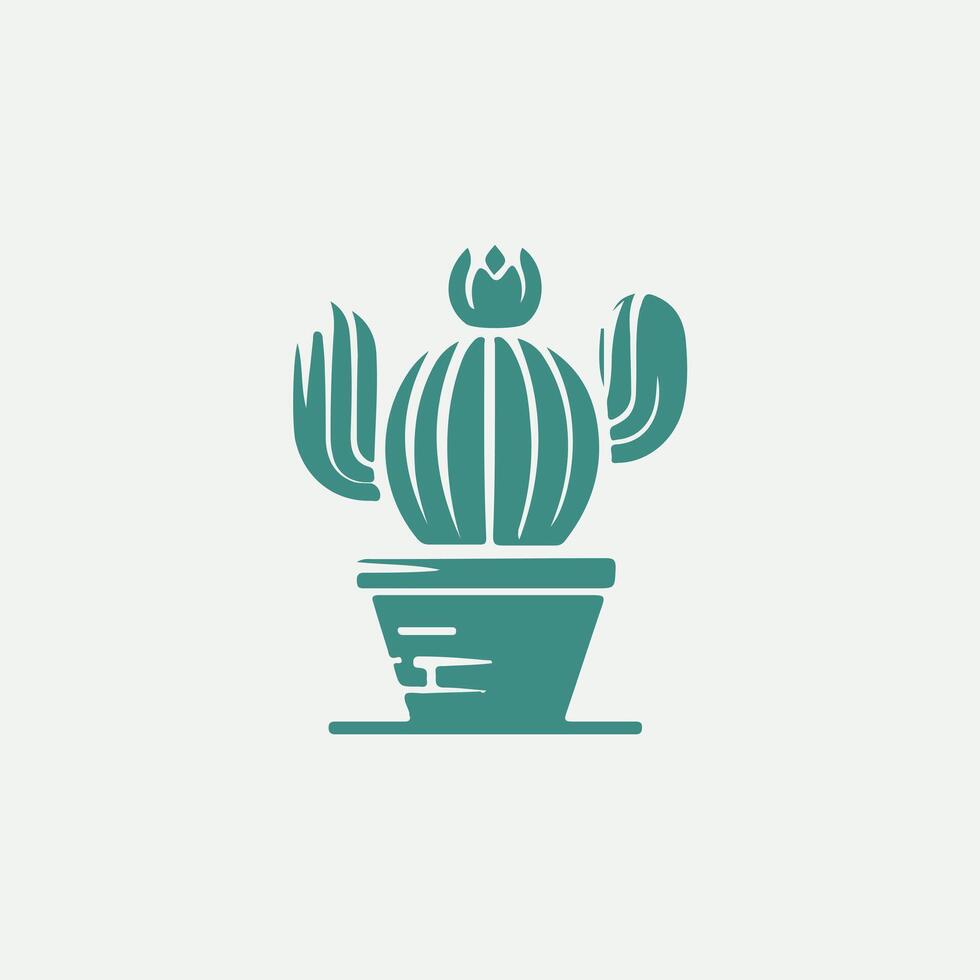 Spiked Mirage Cactus Logo Design vector