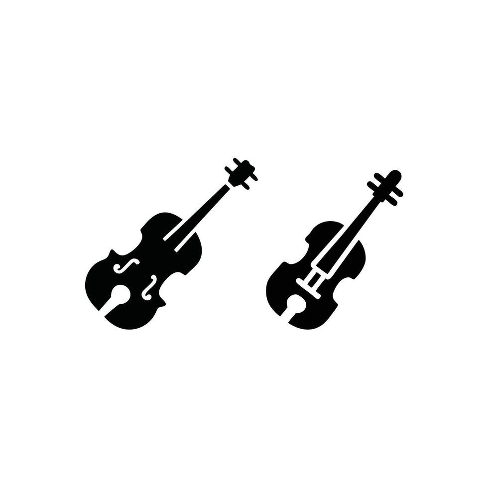 Violin and Cello Silhouette Icons Classical Music Instrument vector