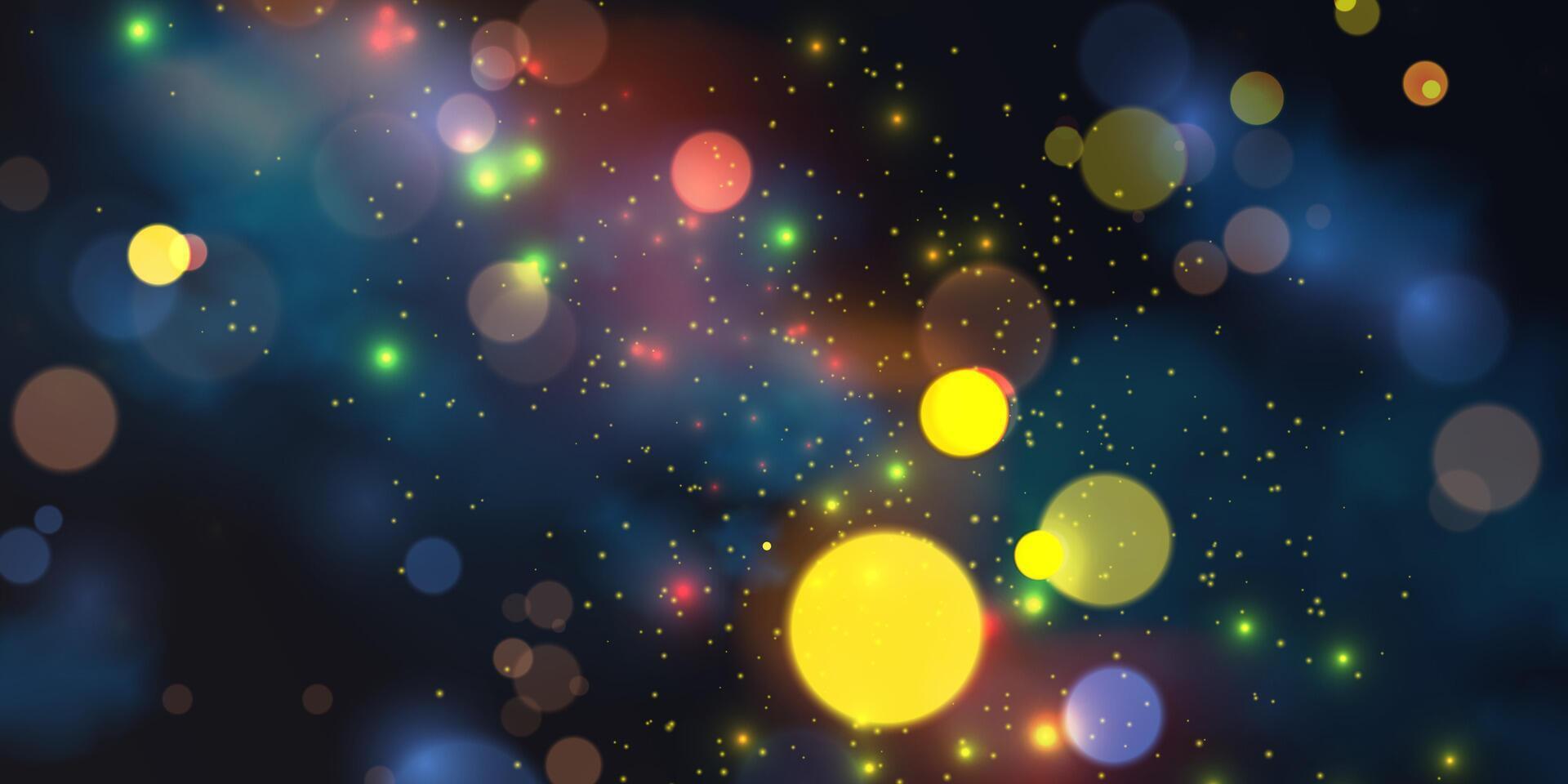 Abstract, futuristic, fairy tale, magical, cosmic background with bokeh effect. Design element for covers, banners, posters, flyers, templates. vector