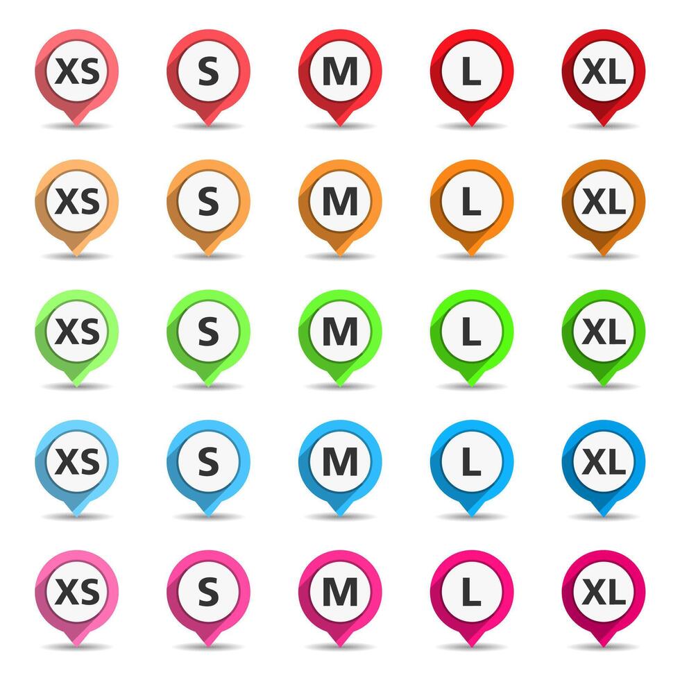 Collection of simple size tags, vectpr eps10 illustration vector