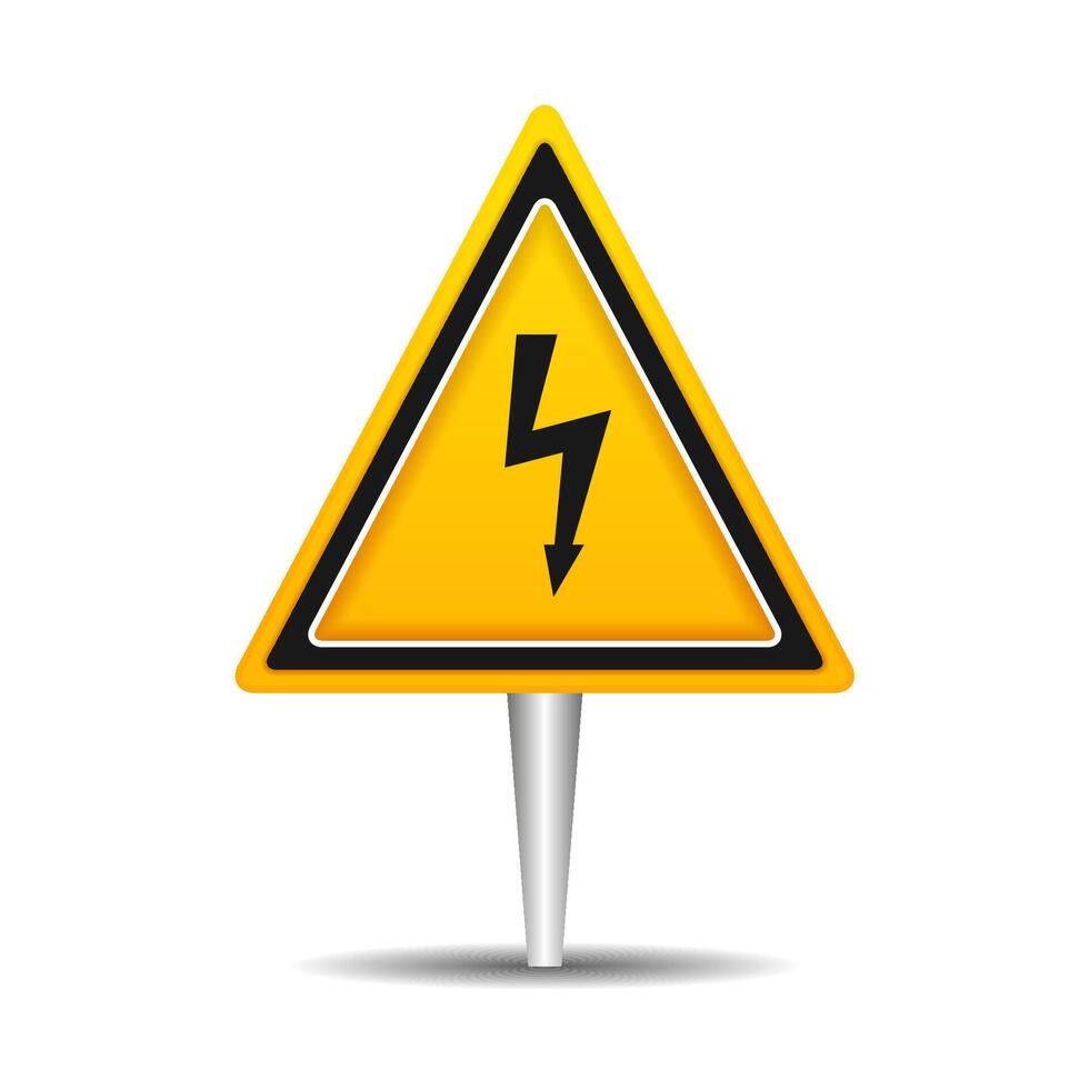 High voltage triangle sign vector