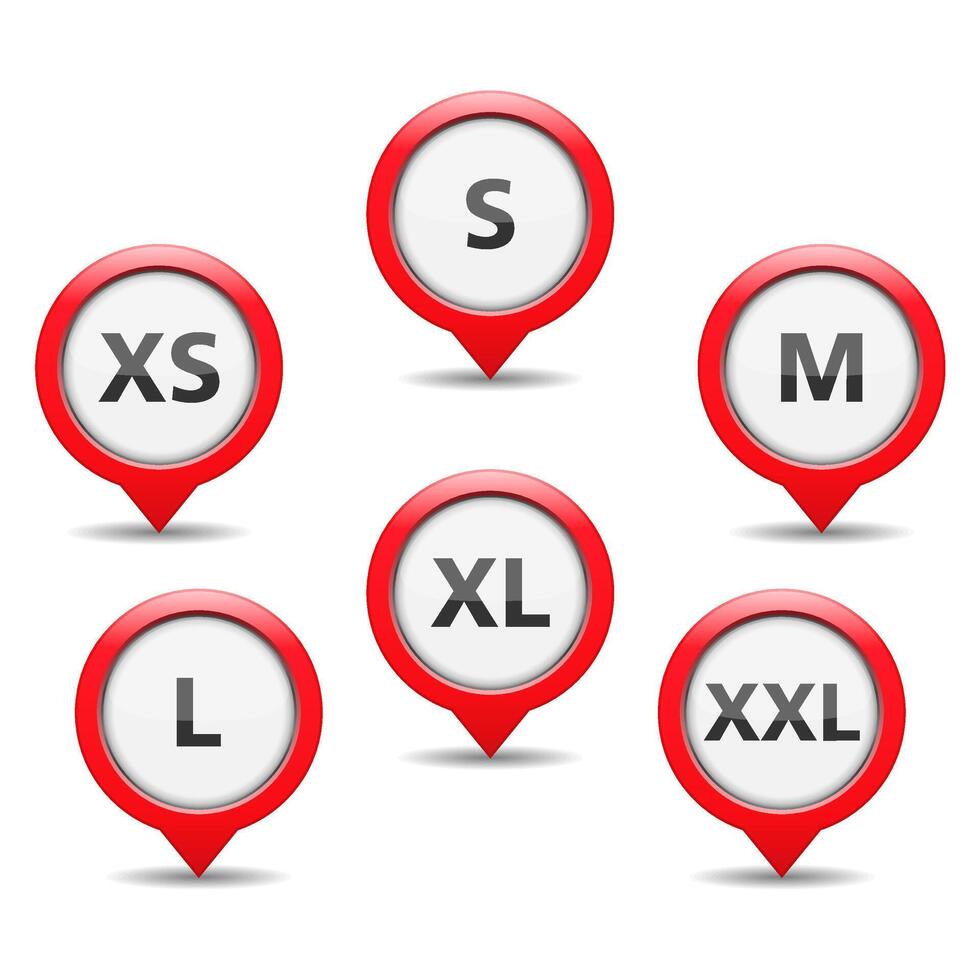 Red size tags vector