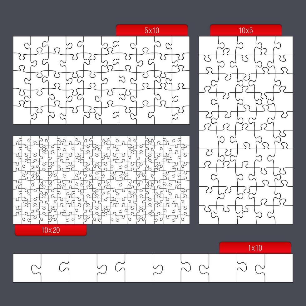 Puzzle templates set vector