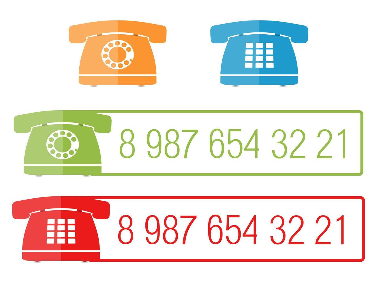 Phone icons with place for number vector